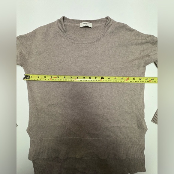 Babaton By Aritzia Womens Large Soft Brown 100% Merino Wool Crewneck Sweater Lux - Picture 6 of 9